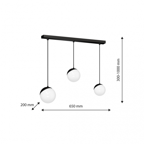 Lampa wisząca SFERA BLACK 3xE14