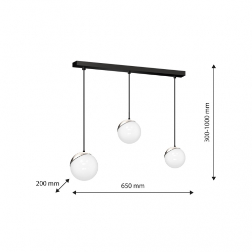 Lampa wisząca SFERA BLACK/CHROME 3xE14