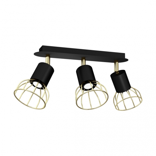 Lampa sufitowa DANTE Black/Gold 3x mini GU10