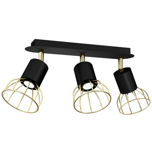 Lampa sufitowa DANTE Black/Gold 3x mini GU10