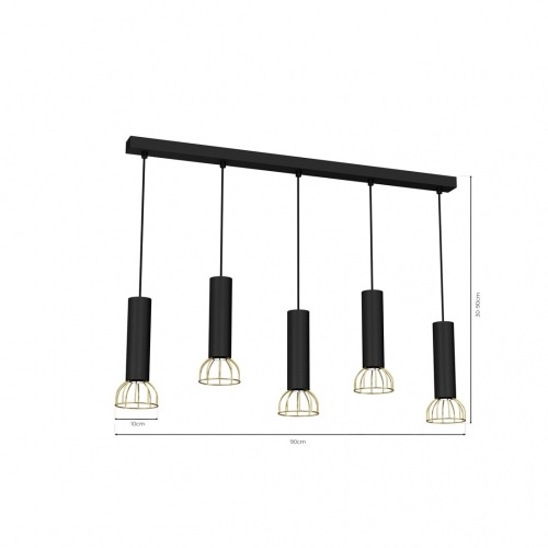 Lampa wisząca DANTE Black/Gold 5x mini GU10