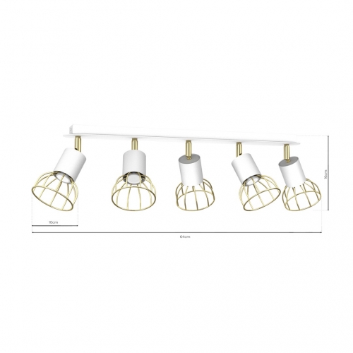 Lampa sufitowa DANTE White/Gold 5x mini GU10