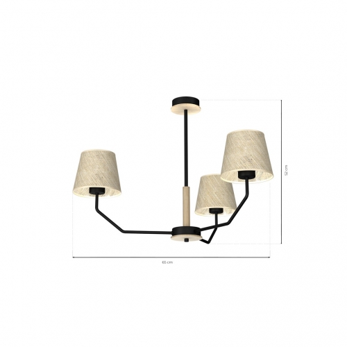 Lampa wisząca ETNA Black 3xE27