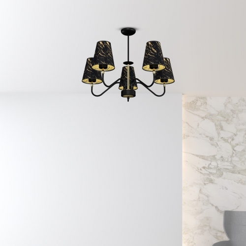 Lampa wisząca HERMES Black/Gold 5xE27