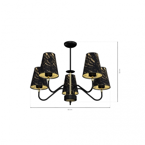 Lampa wisząca HERMES Black/Gold 5xE27