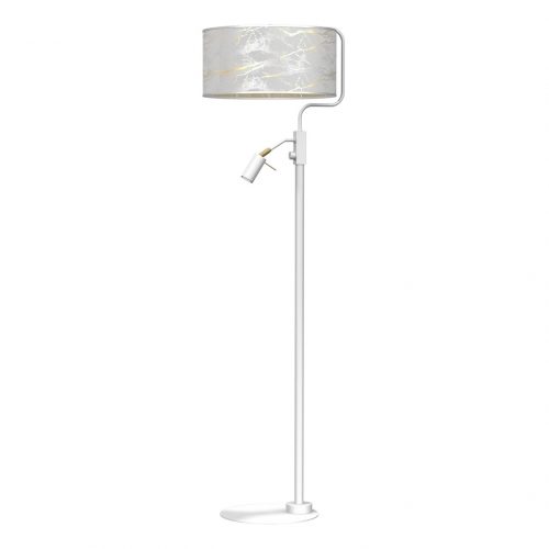 Lampa podłogowa SENSO White/Gold 1xE27 + 1x mini GU10