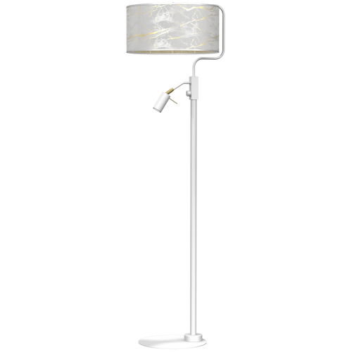 Lampa podłogowa SENSO White/Gold 1xE27 + 1x mini GU10