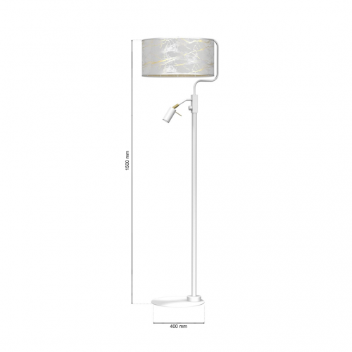 Lampa podłogowa SENSO White/Gold 1xE27 + 1x mini GU10