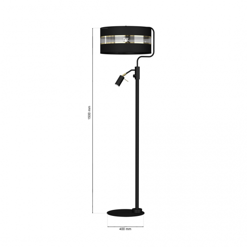 Lampa Podłogowa ULTIMO BLACK 1xE27 + 1xmini GU10