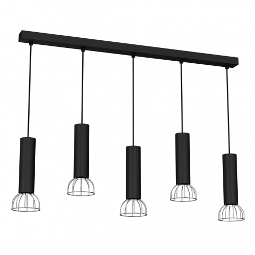 Lampa Wisząca DANTE BLACK/SILVER 5x mini GU10