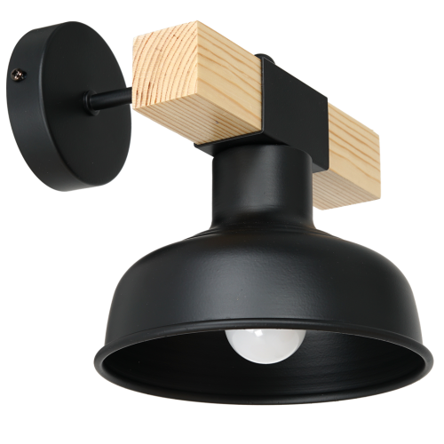 Kinkiet FARO BLACK/NATURAL WOOD 1xE27 60W