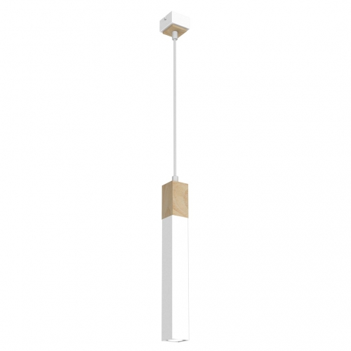 Lampa wisząca SOLO SAWN WHITE / PATINATED WOOD 1x mini GU10