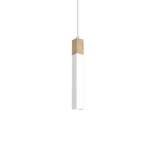 Lampa wisząca SOLO SAWN WHITE / PATINATED WOOD 1x mini GU10