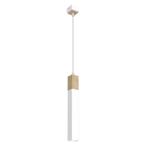 Lampa wisząca SOLO SAWN WHITE / PATINATED WOOD 1x mini GU10