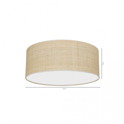 Lampa sufitowa MARSHALL WHITE / RATTAN 2xE27 Ø40cm