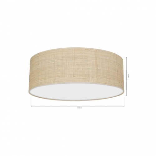 Lampa sufitowa MARSHALL WHITE / RATTAN 3xE27 Ø50cm