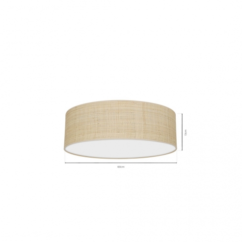 Lampa sufitowa MARSHALL WHITE / RATTAN 3xE27