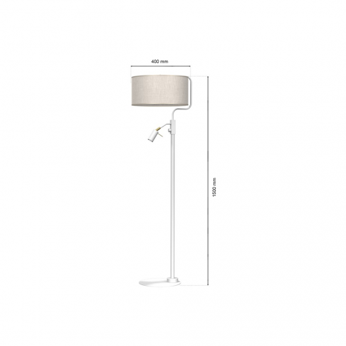 Lampa podłogowa LINO BIEL / LEN 1xE27 + 1x mini GU10