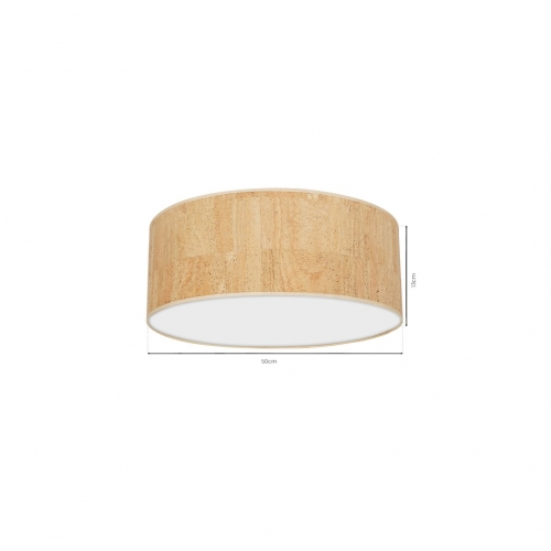 Lampa sufitowa CORK White/Cork 3xE27  Ø50cm