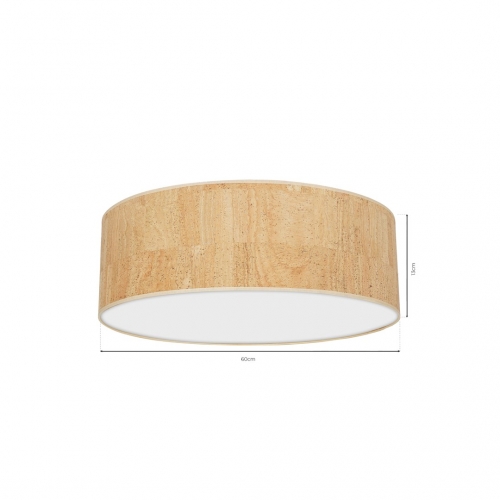 Lampa sufitowa CORK White/Cork 3xE27  Ø60cm