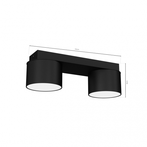 Lampa sufitowa DIXIE Black 2xGX53