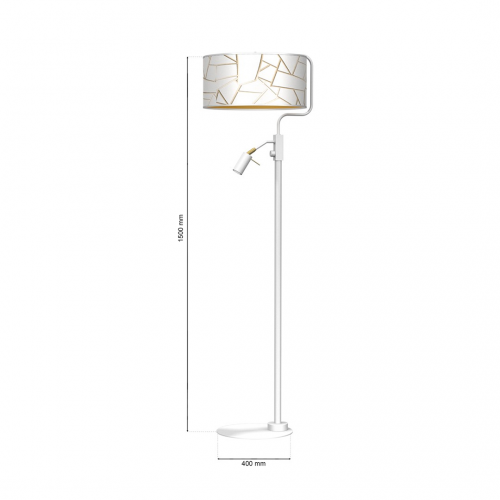 Lampa podłogowa ZIGGY WHITE White/Gold 1xE27 +        1x mini GU10