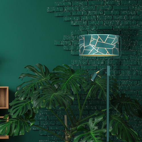 Lampa podłogowa ZIGGY GREEN Gold/Bottle 1xE27 +        1x mini GU10