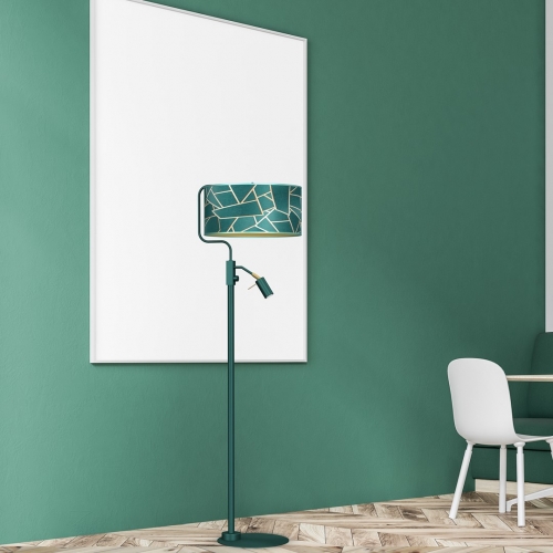 Lampa podłogowa ZIGGY GREEN Gold/Bottle 1xE27 +        1x mini GU10