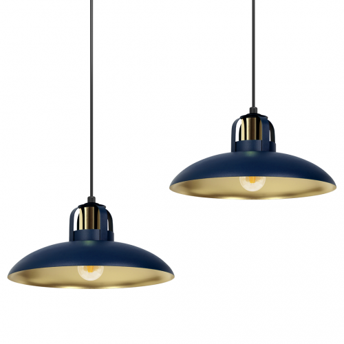 Lampa wisząca FELIX NAVY BLUE/GOLD 2xE27