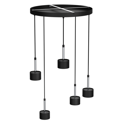 Lampa wisząca ARENA BLACK/SILVER 5xGX53