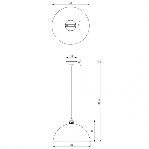 Lampa wisząca BETA BLACK/GOLD 1xE27 35cm