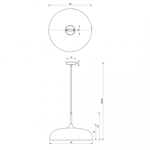 Lampa wisząca LINCOLN BLACK/GOLD 1xE27 45cm