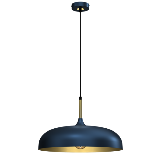 Lampa wisząca LINCOLN BLUE/GOLD 1xE27 45cm