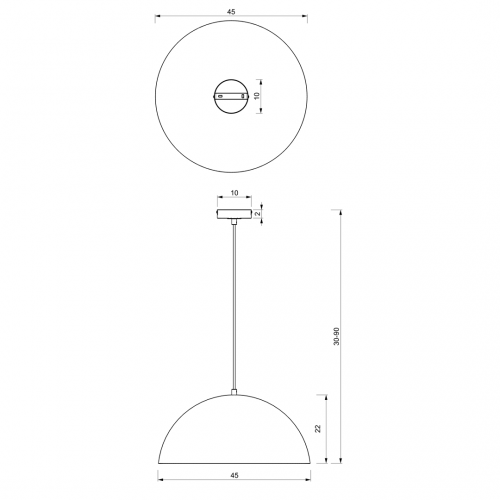 Lampa wisząca BETA BLACK/GOLD 1xE27 45cm