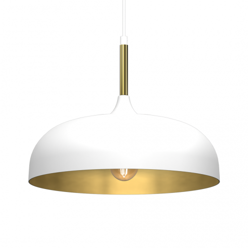 Lampa wisząca LINCOLN WHITE/GOLD 1xE27 35cm