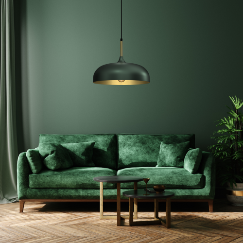 Lampa wisząca LINCOLN GREEN/GOLD 1xE27 35cm