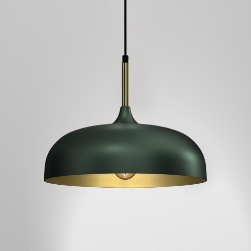 Lampa wisząca LINCOLN GREEN/GOLD 1xE27 35cm