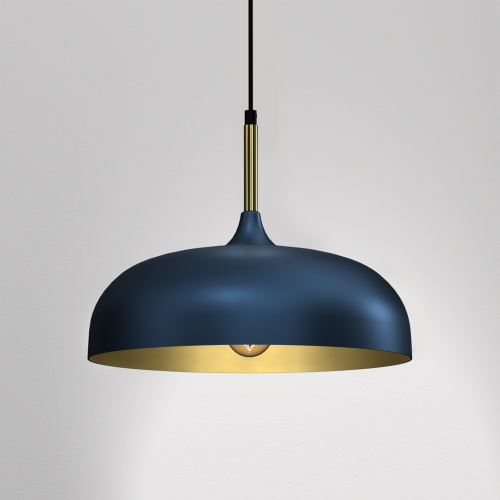 Lampa wisząca LINCOLN BLUE/GOLD 1xE27 35cm