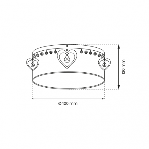 Lampa sufitowa HEART 2xE27