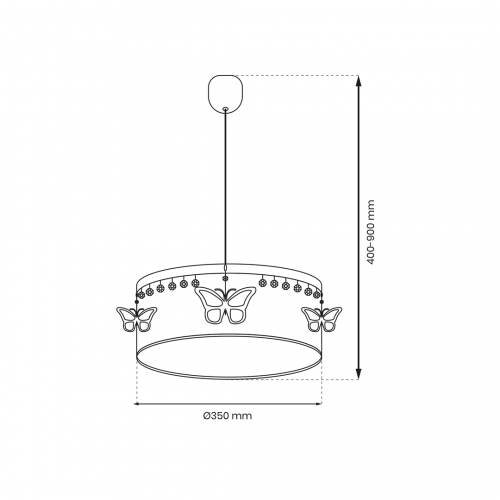 Lampa wisząca PAPILLON 1xE27