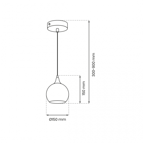 Lampa wisząca MONTE SILVER fi 150 1xE27