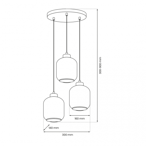 Lampa wisząca SOMBRA MIX 3xE27