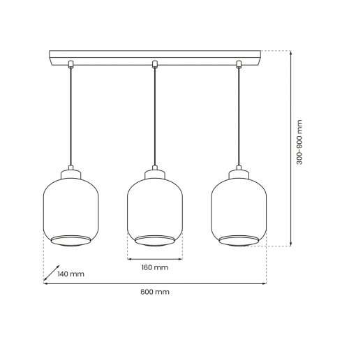 Lampa wisząca SOMBRA SMOKED  3xE27