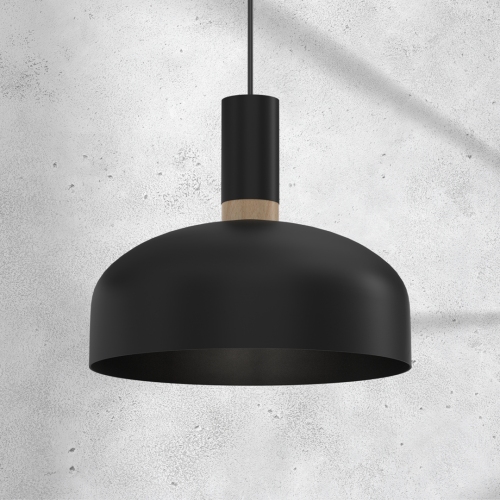 Lampa wisząca MALMO BLACK/WOOD 1xE27