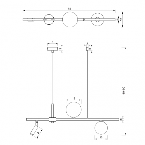 Lampa wisząca SIRIO 3xG9