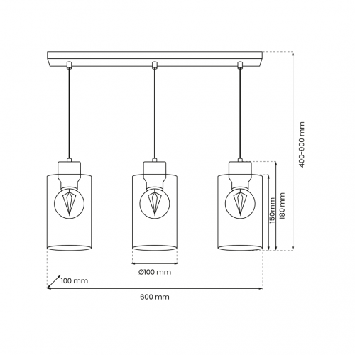 Lampa wisząca MADERA 3xE27