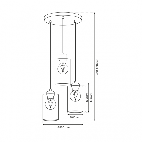 Lampa wisząca MADERA 3xE27