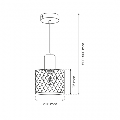 Lampa wisząca SOBRESA 1xE27