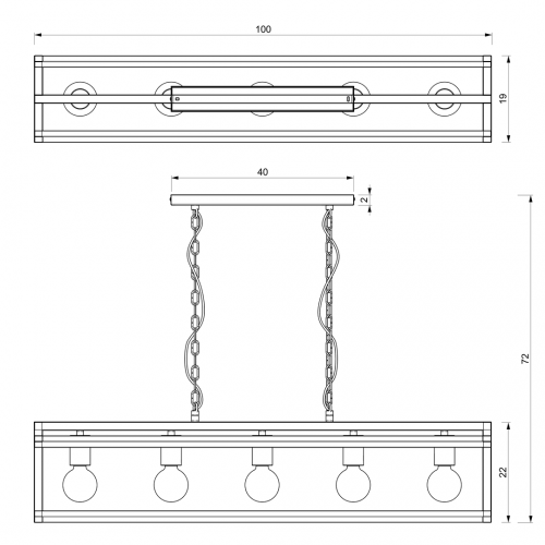 Lampa wisząca ARNOLD 5xE27