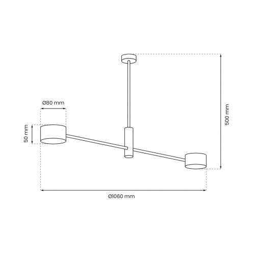 Lampa sufitowa CROSS GOLD 2xGX53